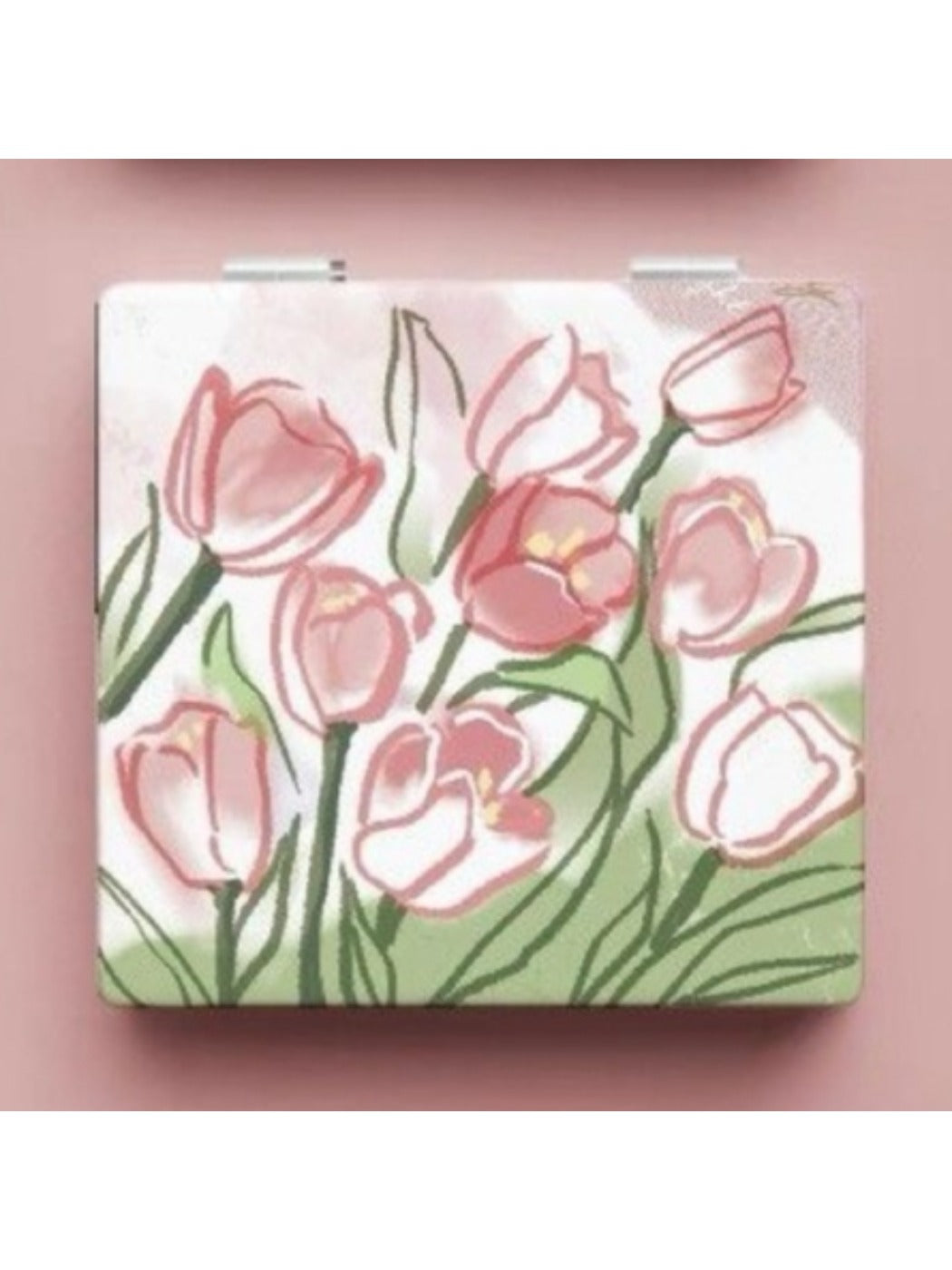 Mirroray - Floral Print Square Compact Mirror