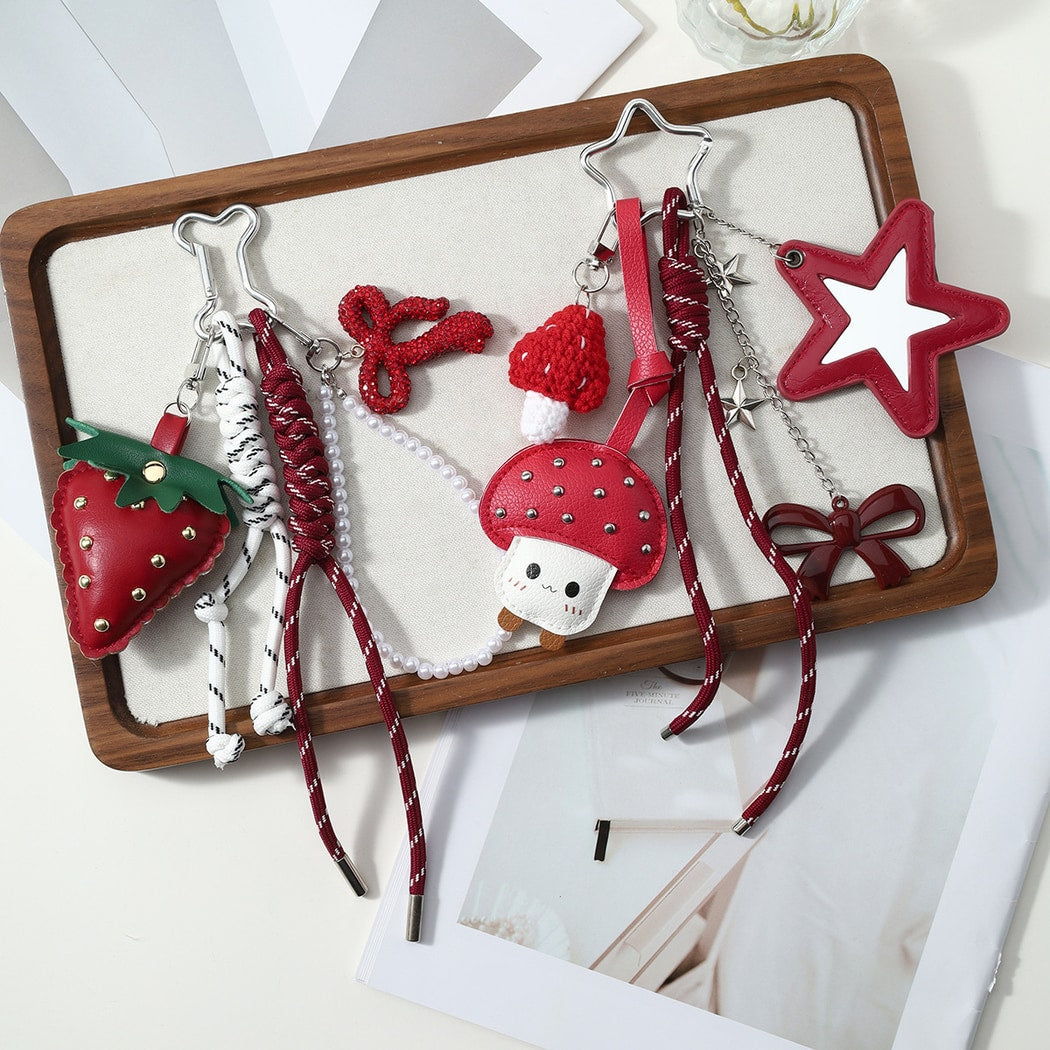 Keypus - Cute Cartoon Bow Mushroom Keychain