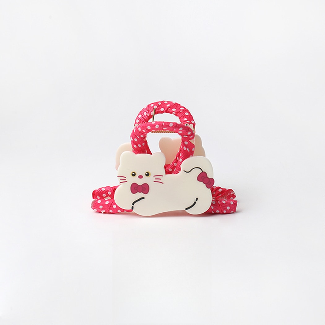 Beau - Polka Dot Wrapped Dog Motif Acrylic Claw Clip