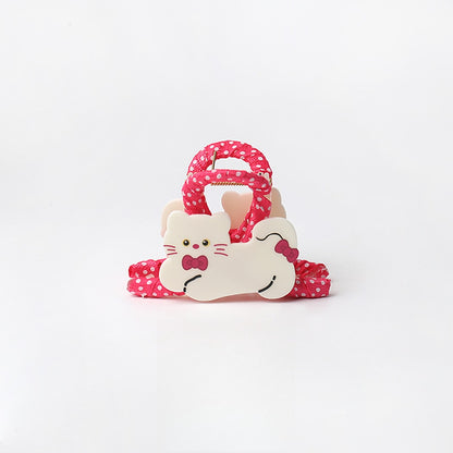 Beau - Polka Dot Wrapped Dog Motif Acrylic Claw Clip