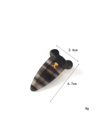 Beau - Oval Bear Shaped Acetate Hair Clip