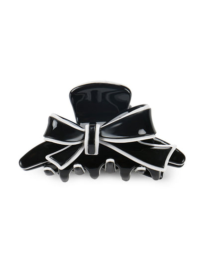 Beau - Acetate Fiber Bow Edge Trim Claw Clip