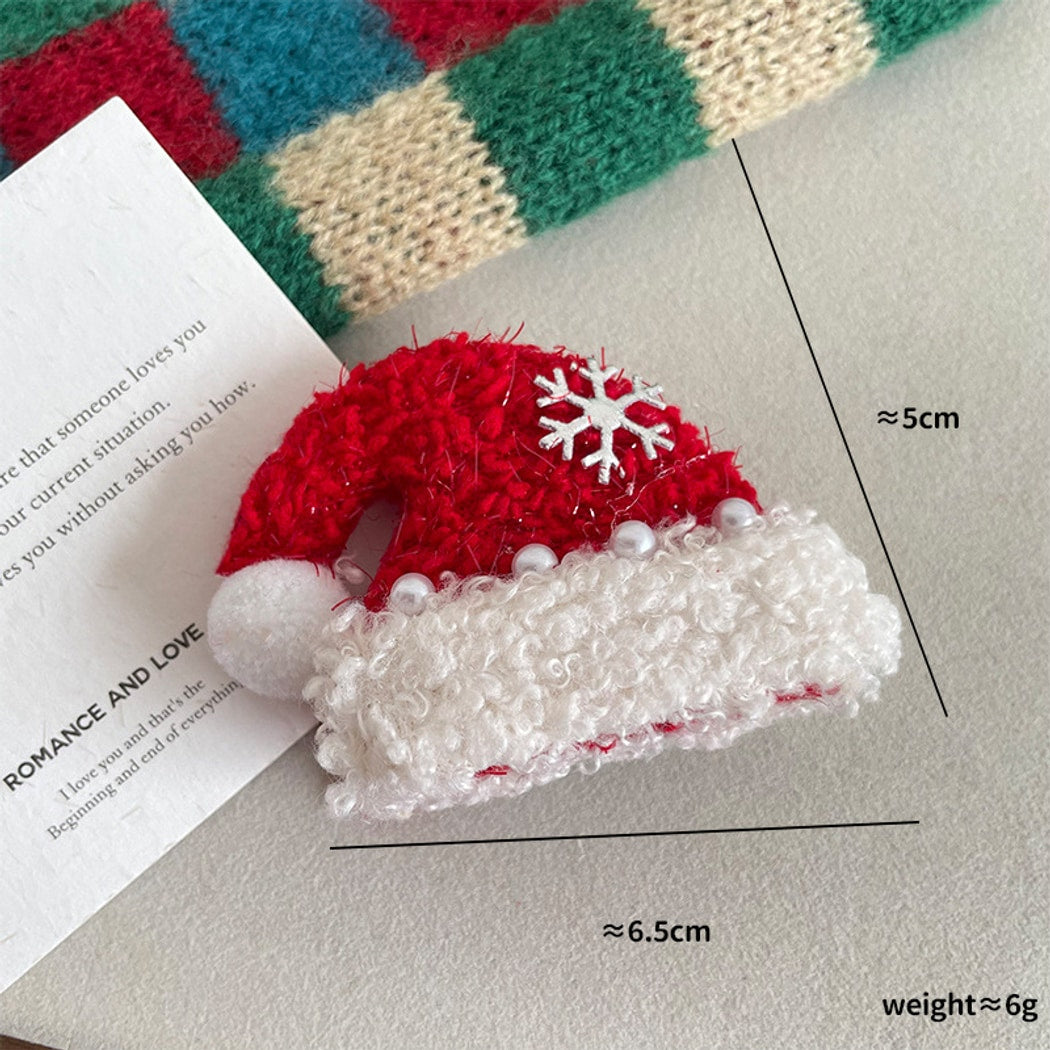 Beau - Red Christmas Theme Bow Detail Hair Clip
