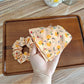 Gifty - Fruit Orange Print Polyester Fabric Scrunchie