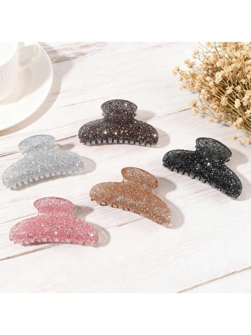 Beau - Shiny Half Circle Hair Claw Clip