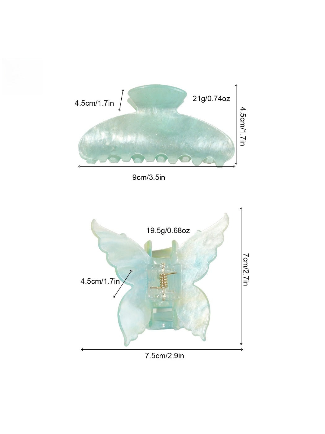 Beau - Trendy Acrylic Hair Clips