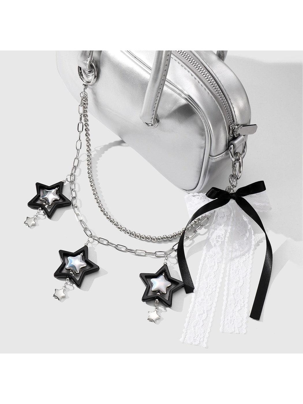Keypus - Y2K Star Heart Bow Chain Bag Charm Keychain