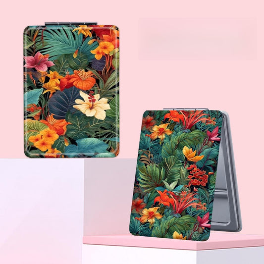 Mirroray - Tropical Floral Print Folding Makeup Mirror