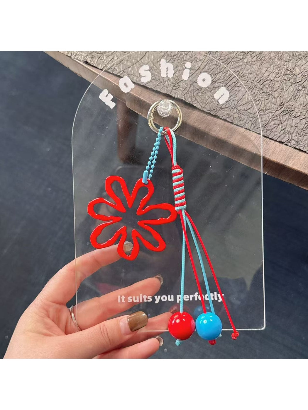 Keypus - Cutout Flower Pendant Decorative Bag Charm Keychain