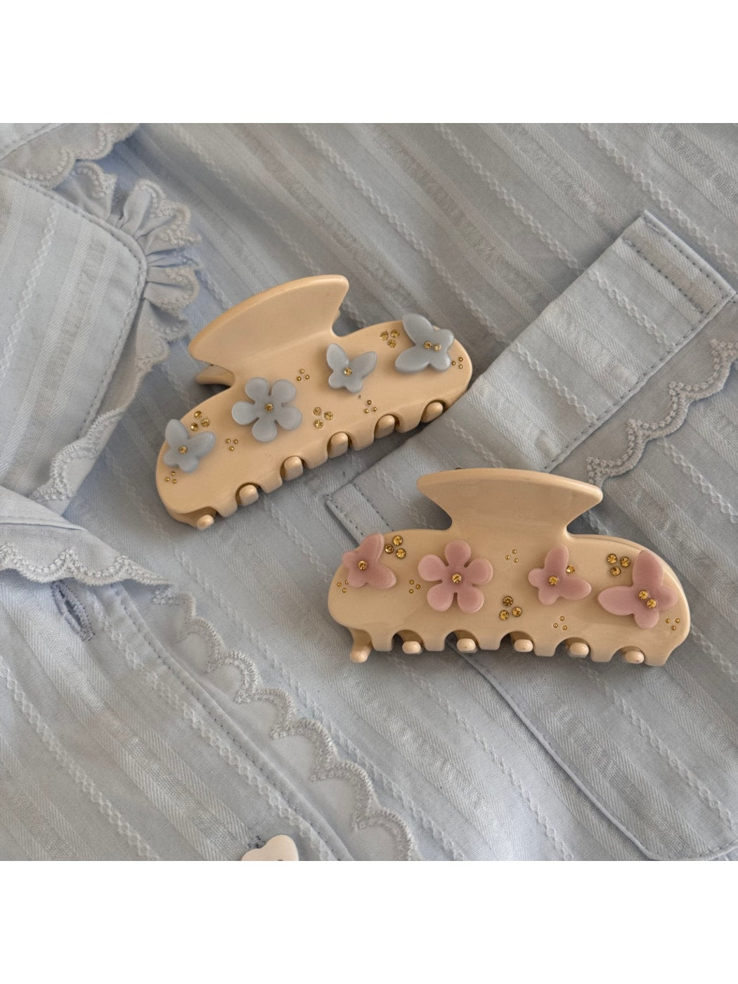 Beau - Sweet Flower Detail Acetate Claw Clip