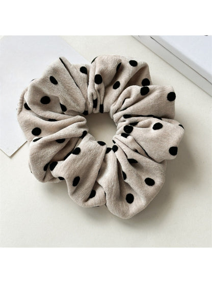 Gifty - Velvet Polka Dot Large Hair Scrunchie