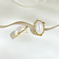 Earedge - Oval Earrings With Iridescent Finish
