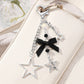 Keypus - Y2K Silver Tone Star Bow Keychain