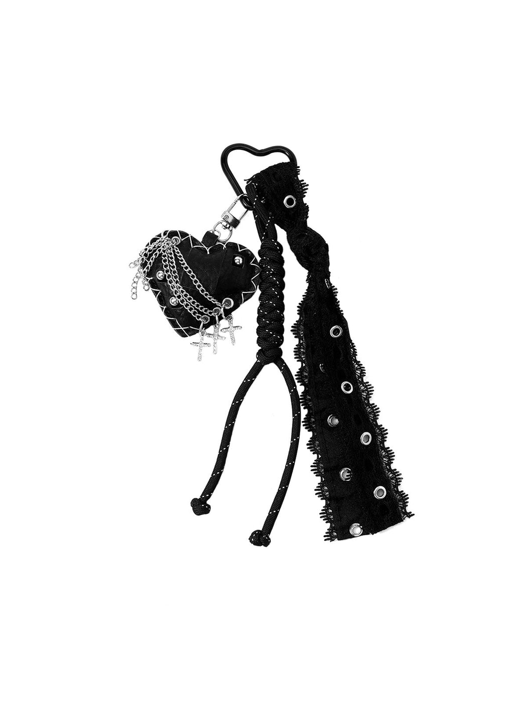 Keypus - Alloy PU Heart Pendant Detail Keychain