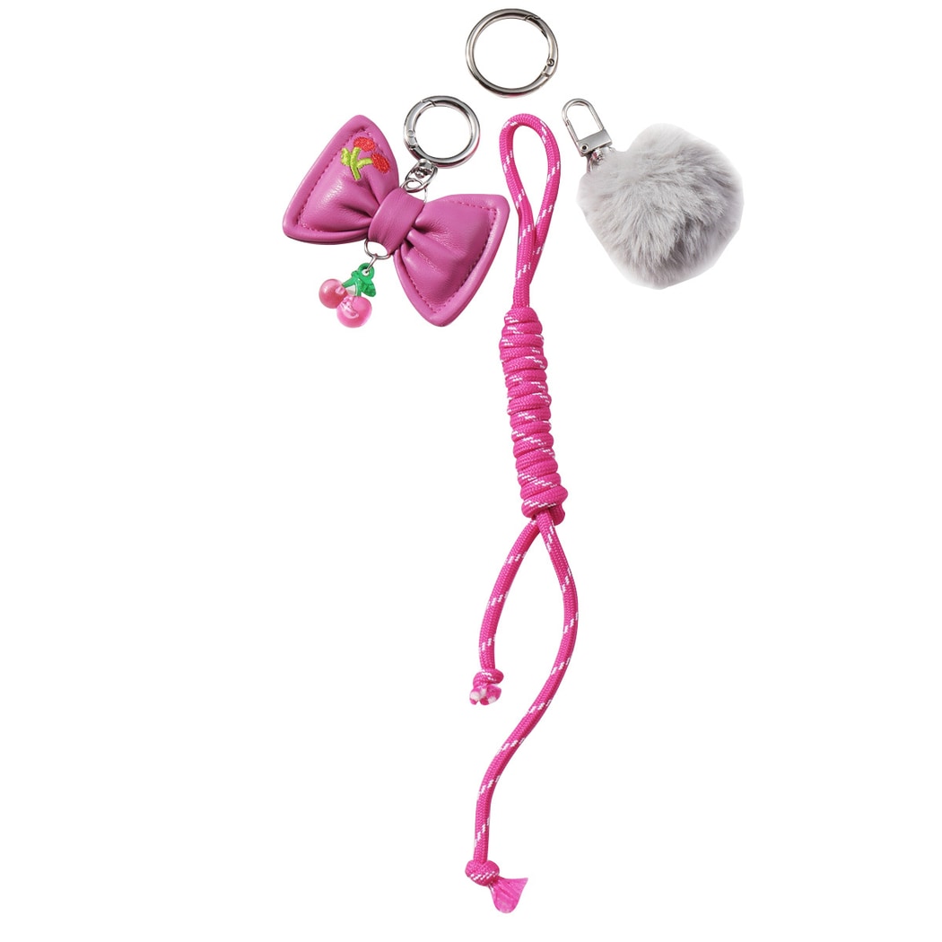 Keypus - Embroidered Bow Cherry Design Keychain