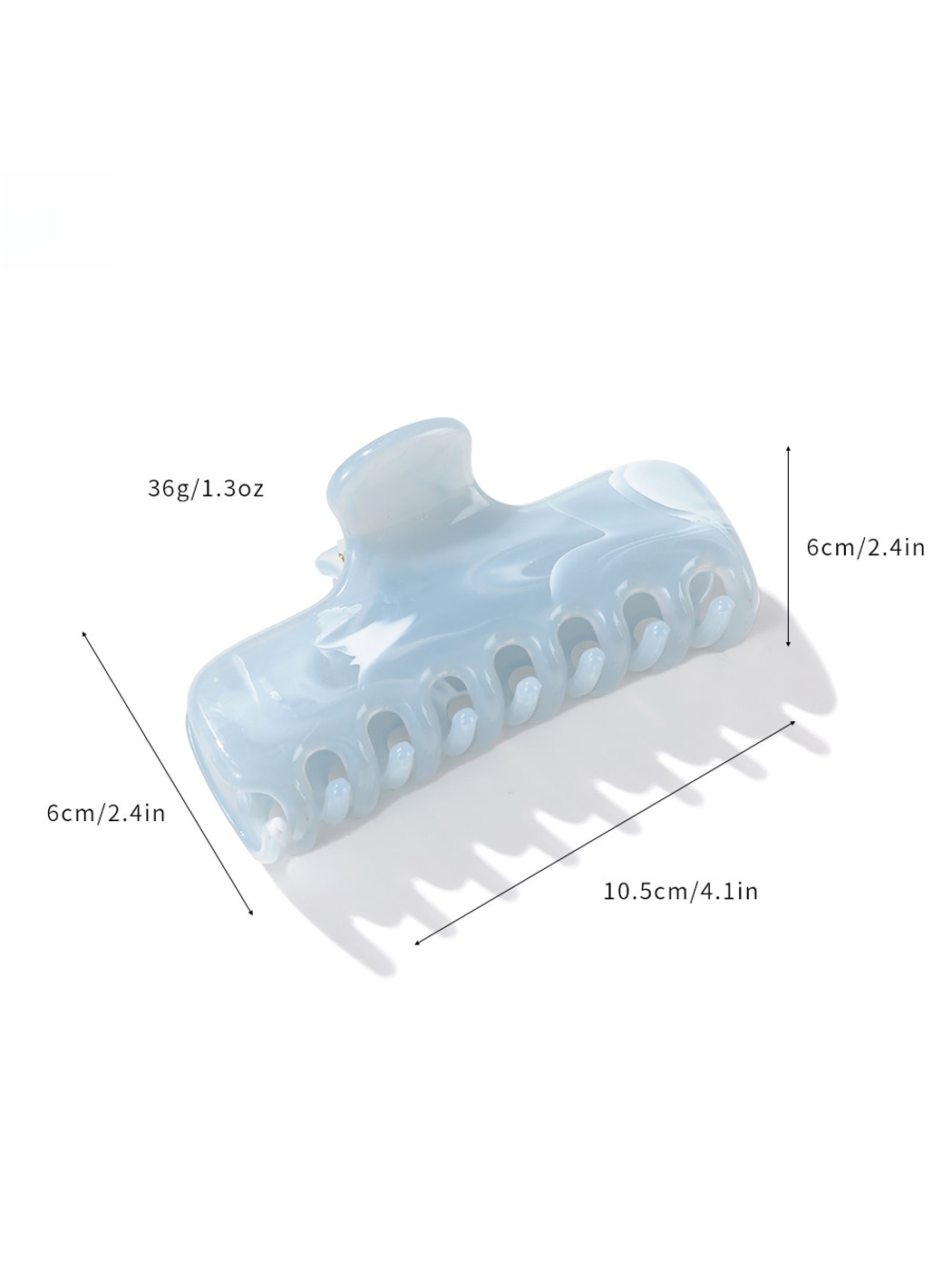 Beau - Marbled Plastic Flat Profile Hair Claw Clip