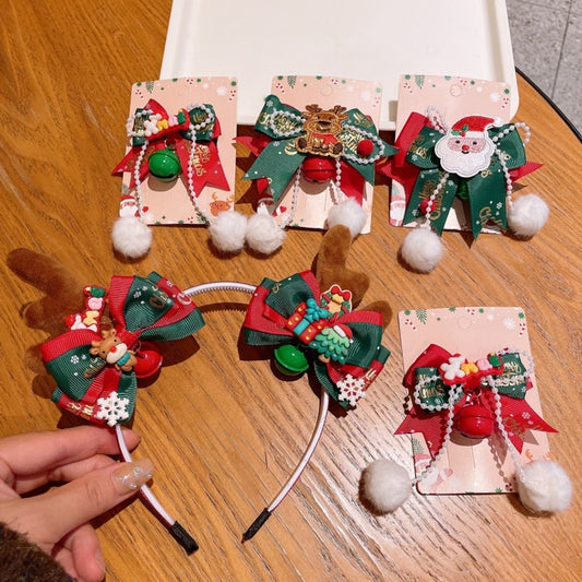 Beau - Christmas Style Bow Bell Design Hair Clip