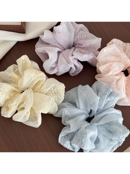 Gifty - Irregular Embroidered Polyester Scrunchie