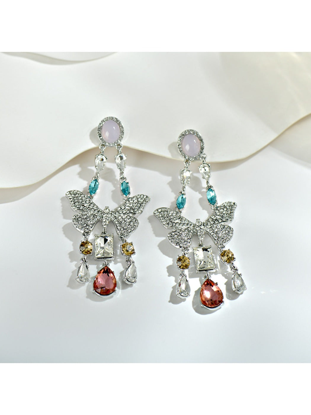 Earedge - Dainty Butterfly Shaped Tassel Earrings