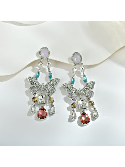 Earedge - Dainty Butterfly Shaped Tassel Earrings