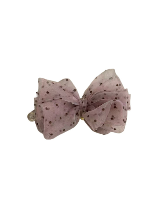 Beau - Sheer Polka Dot Bow Banana Clip