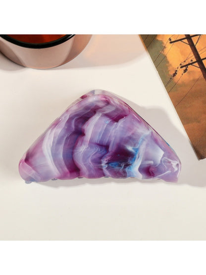 Beau - Marble Pattern Triangular Hair Claw
