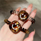 Gifty - Retro Spiral Cord Smiley Face Hair Tie