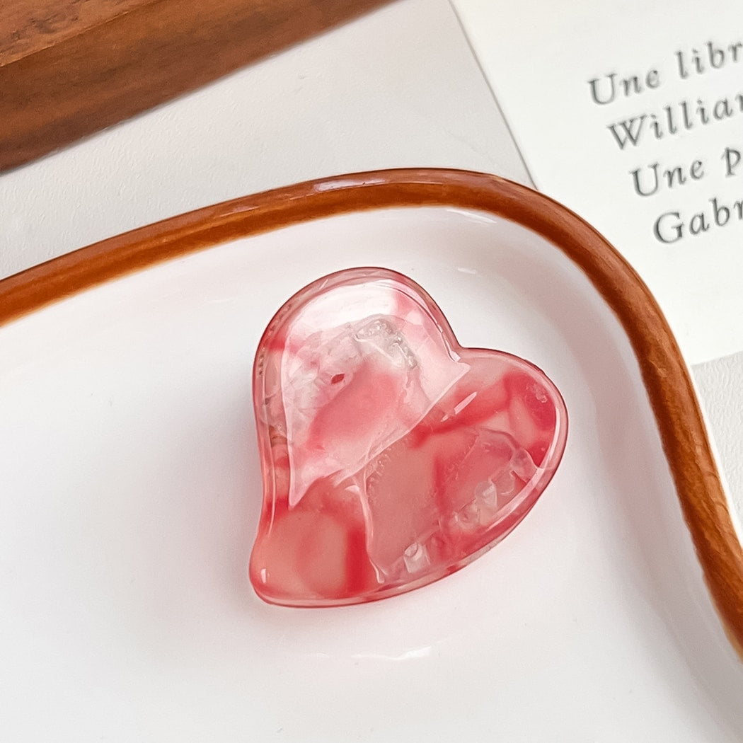 Beau - Glossy Heart Shaped Pastel Claw Clip