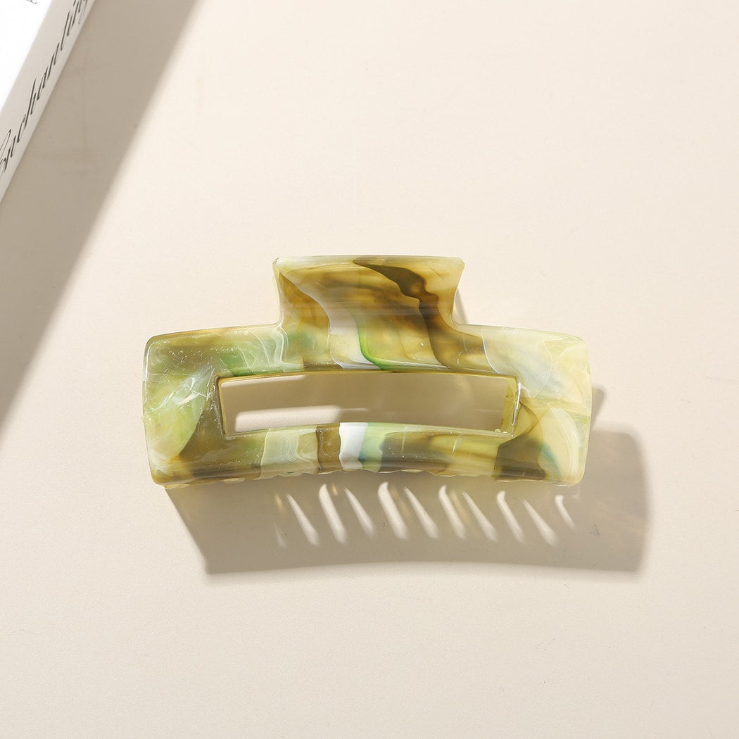 Beau - Marble Pattern PS Rectangular Hair Claw Clip