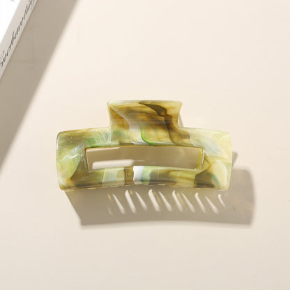 Beau - Marble Pattern PS Rectangular Hair Claw Clip