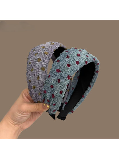 Gifty - Polka Dot Textured Fabric Wide Profile Headband