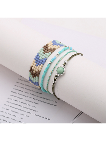 Lovra - Bohemian Beaded Wide Braid Bracelet