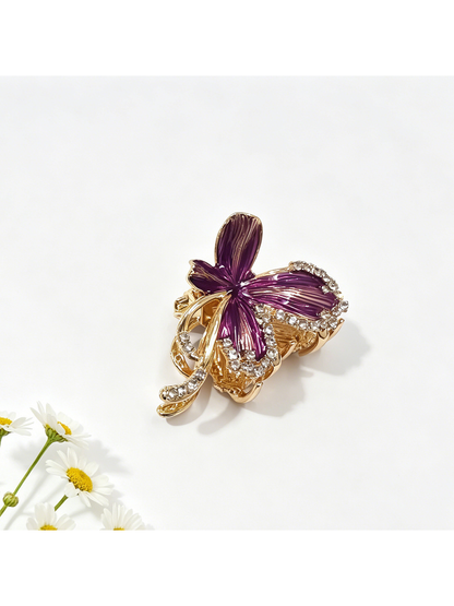 Beau - Bow Shape Glossy Alloy Hair Claw Clip