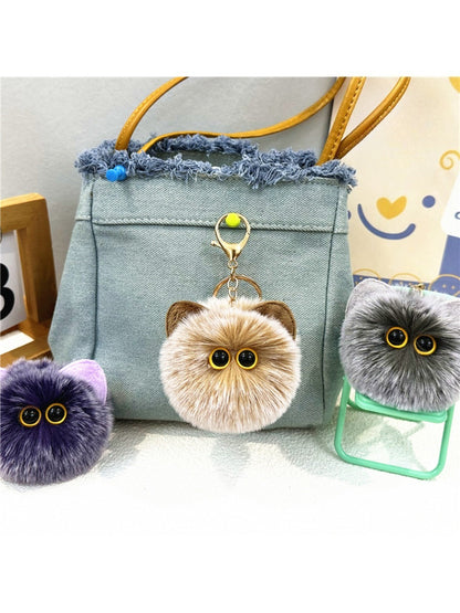 Keypus - Cat Pompom Bag Charm Keychain