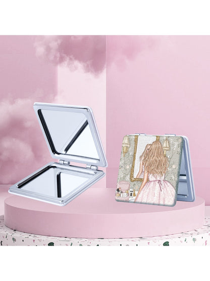 Mirroray - Cartoon Girl Portable Folding Makeup Mirror
