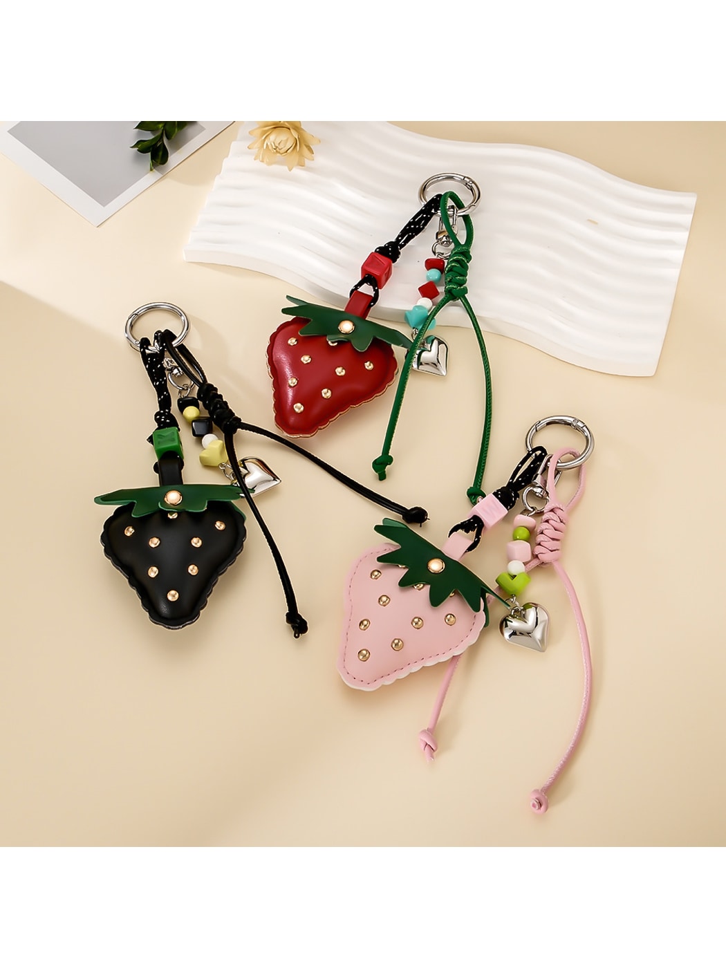 Keypus - Strawberry Pendant Cord Strap Keychain
