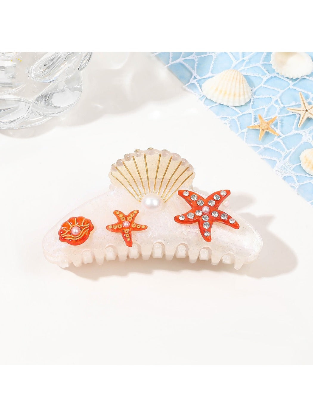 Beau - Ocean Acrylic Hair Claw with Rhinestones