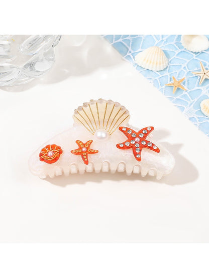 Beau - Ocean Acrylic Hair Claw with Rhinestones