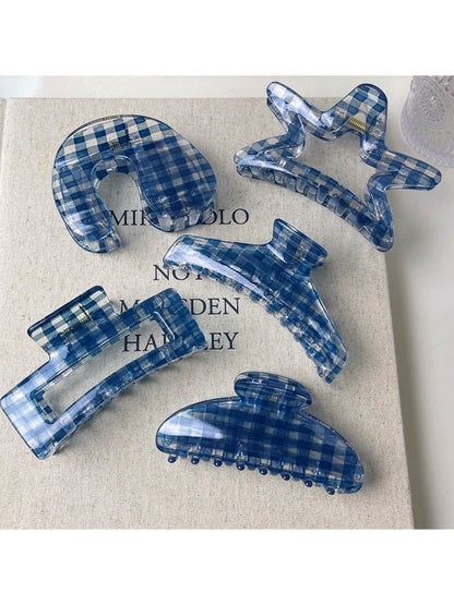 Beau - Blue Plaid Claw Clip