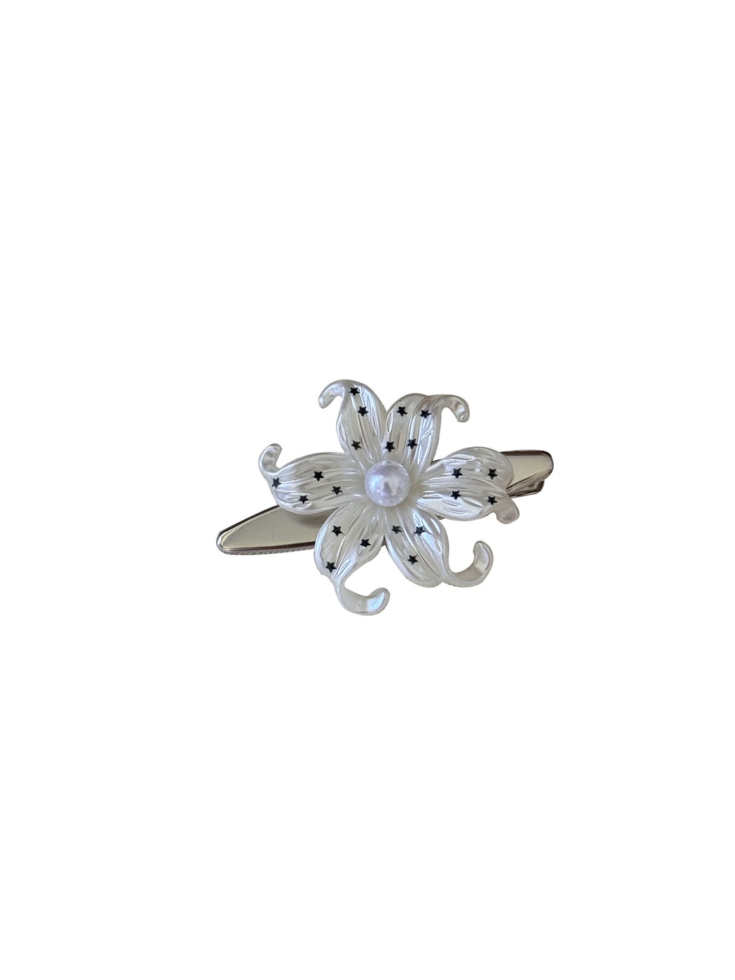 Beau - Alloy and Plastic Floral Barrette Hair Clip