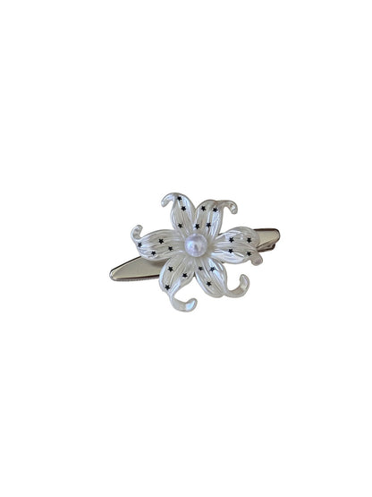 Beau - Alloy and Plastic Floral Barrette Hair Clip