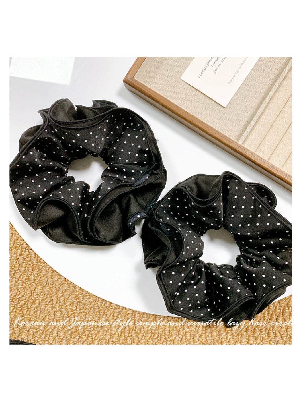 Gifty - Elegant Polka Dot Satin Hair Scrunchie