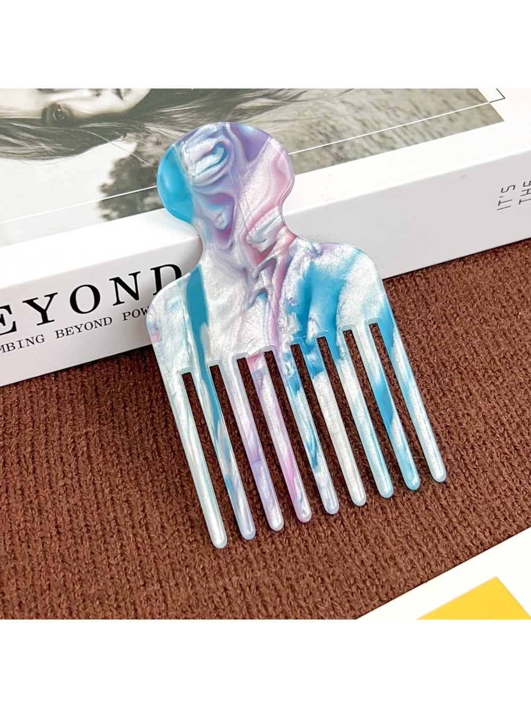 Camerow - Fashionable Marble Pattern Acetate Hair Comb