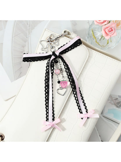Keypus - Sweet Lace Ribbon Bow Key Ring Accessory Keychain