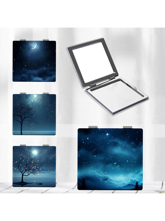 Mirroray - Cartoon Night Sky Portable Vanity Mirror