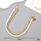 Keypus - Double Chain Style Heart Pendant Bag Charm