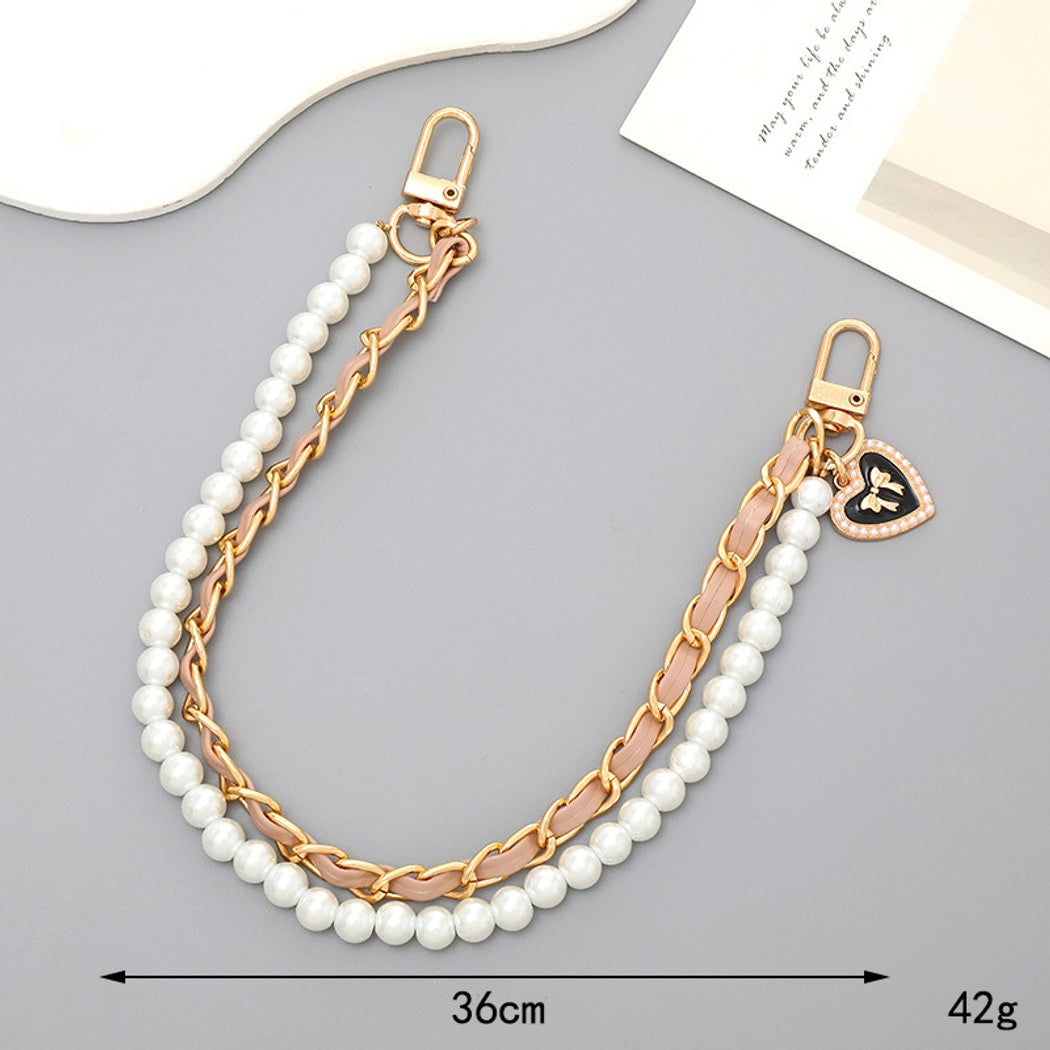 Keypus - Double Chain Style Heart Pendant Bag Charm