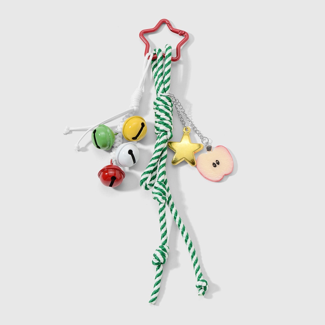 Keypus - Christmas Bell and Apple Charm Keychain