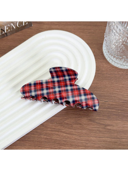 Beau - Plaid Color Block Hair Claw Clip