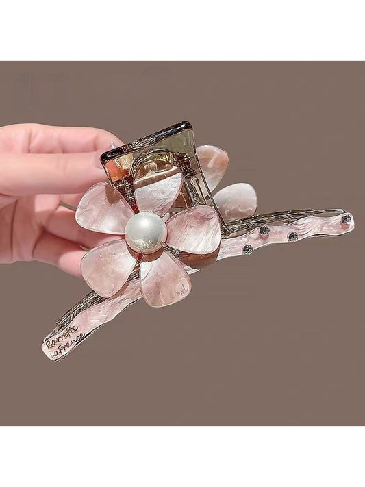 Beau - Floral PVC Alloy Flower Updo Claw Clip
